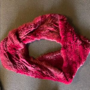 Jocelyn rabbit fur infinity scarf